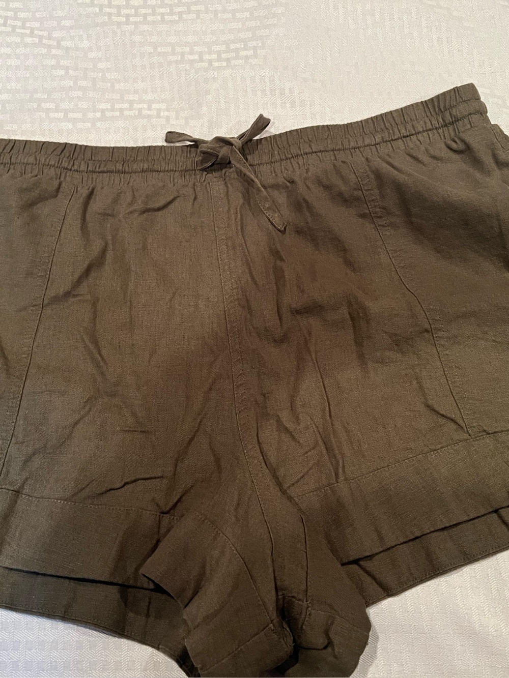 Olive green Linen shorts